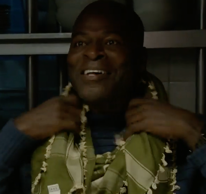The Blacklist: Raymond gifts Dembe a SEP keffiyeh scarf