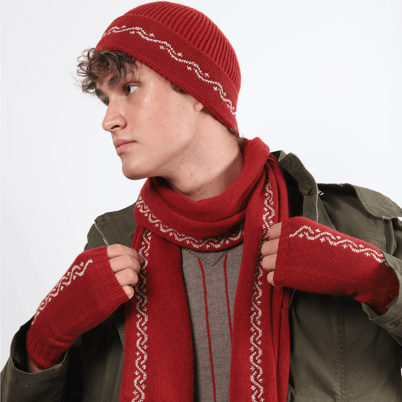 RUBY CASHMERE BEANIE | WAVES