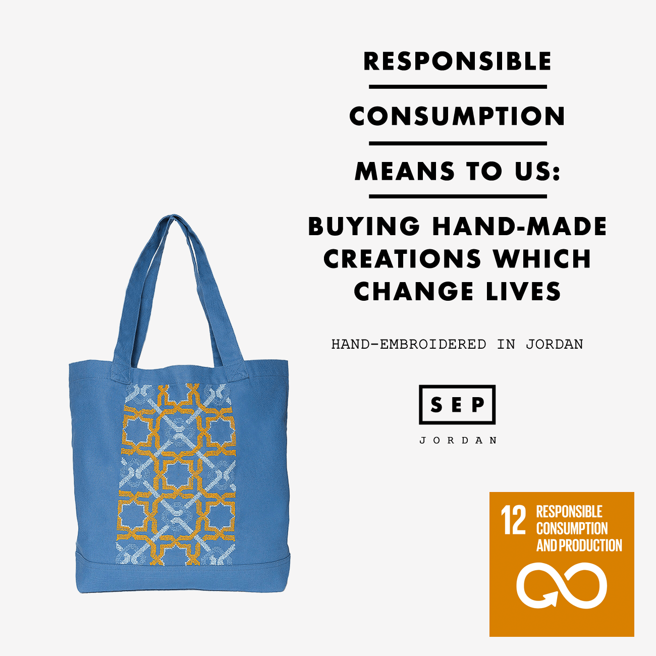 BLUE CANVAS BAG SDG#12