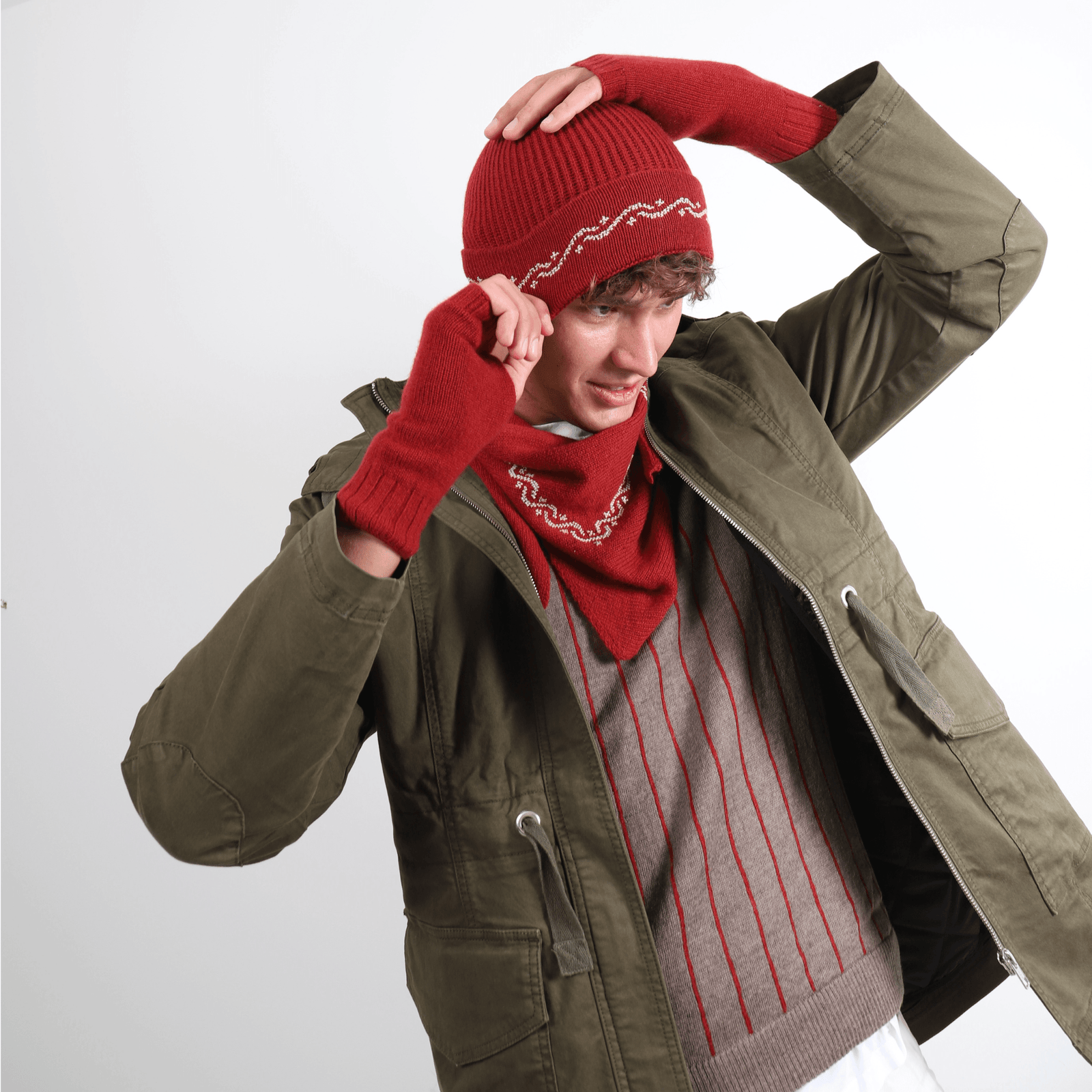 RUBY CASHMERE MITTENS | WAVES