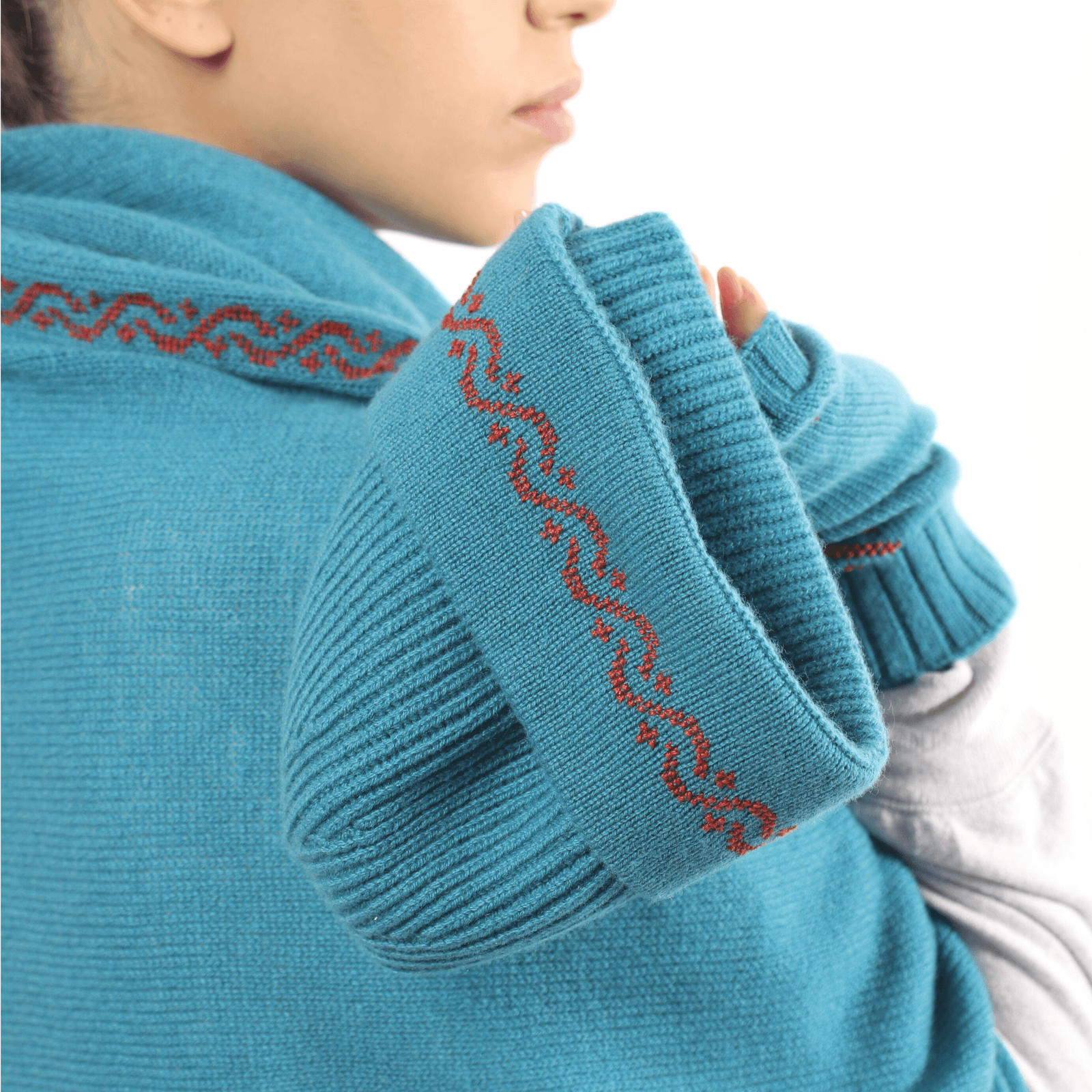 TEAL CASHMERE BEANIE | WAVES