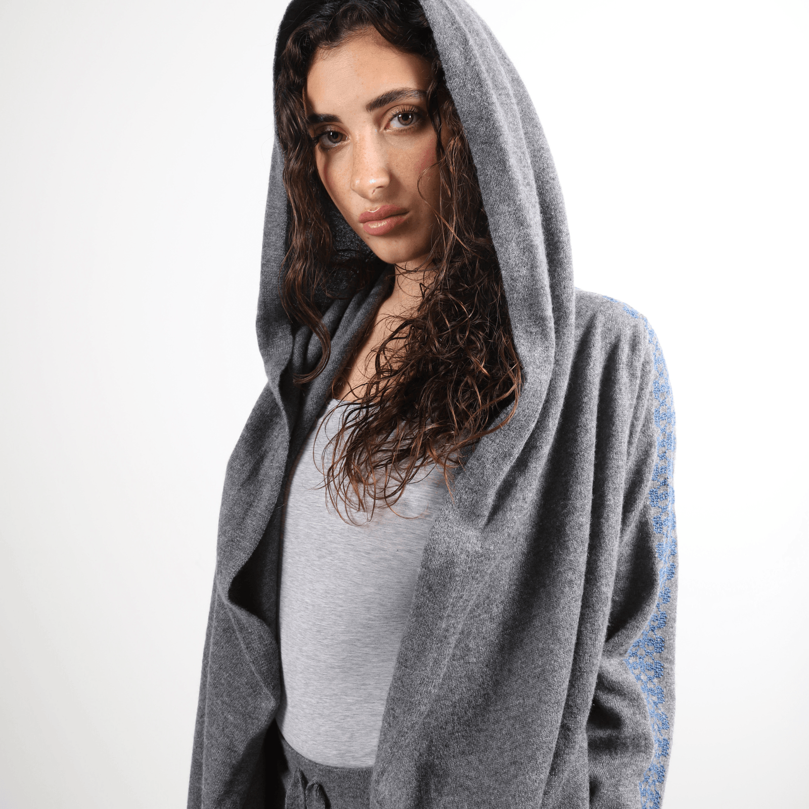 GRAY CASHMERE HOODIE | BEEHIVE