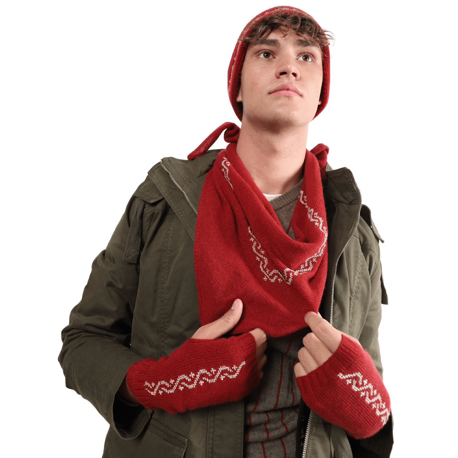 RUBY CASHMERE MITTENS | WAVES