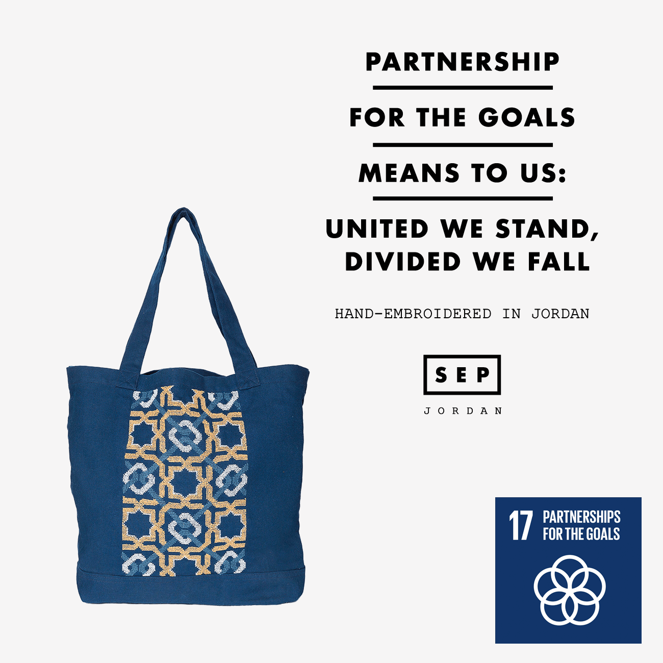 NAVY CANVAS BAG SDG#17