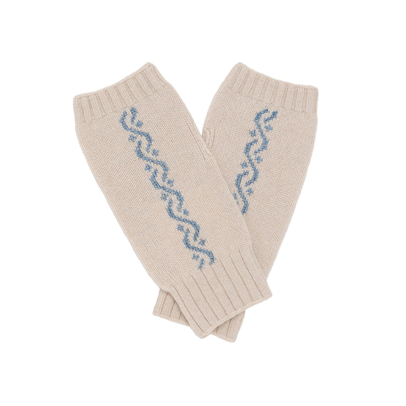 CREAM BEIGE CASHMERE MITTENS | WAVES