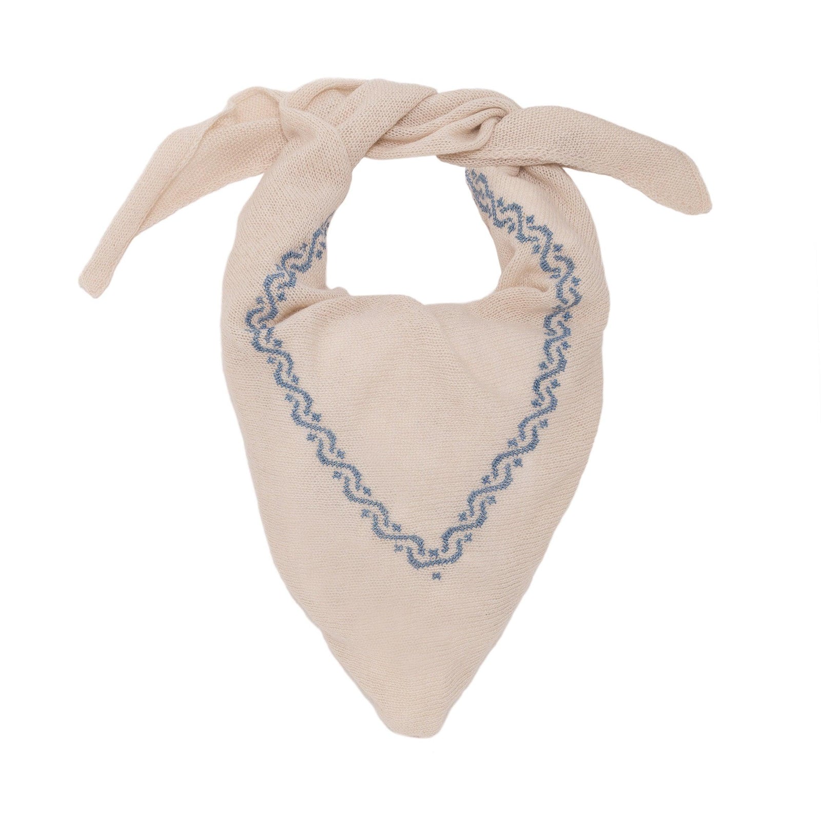 CREAM BEIGE CASHMERE TRIANGLE SCARF | WAVES