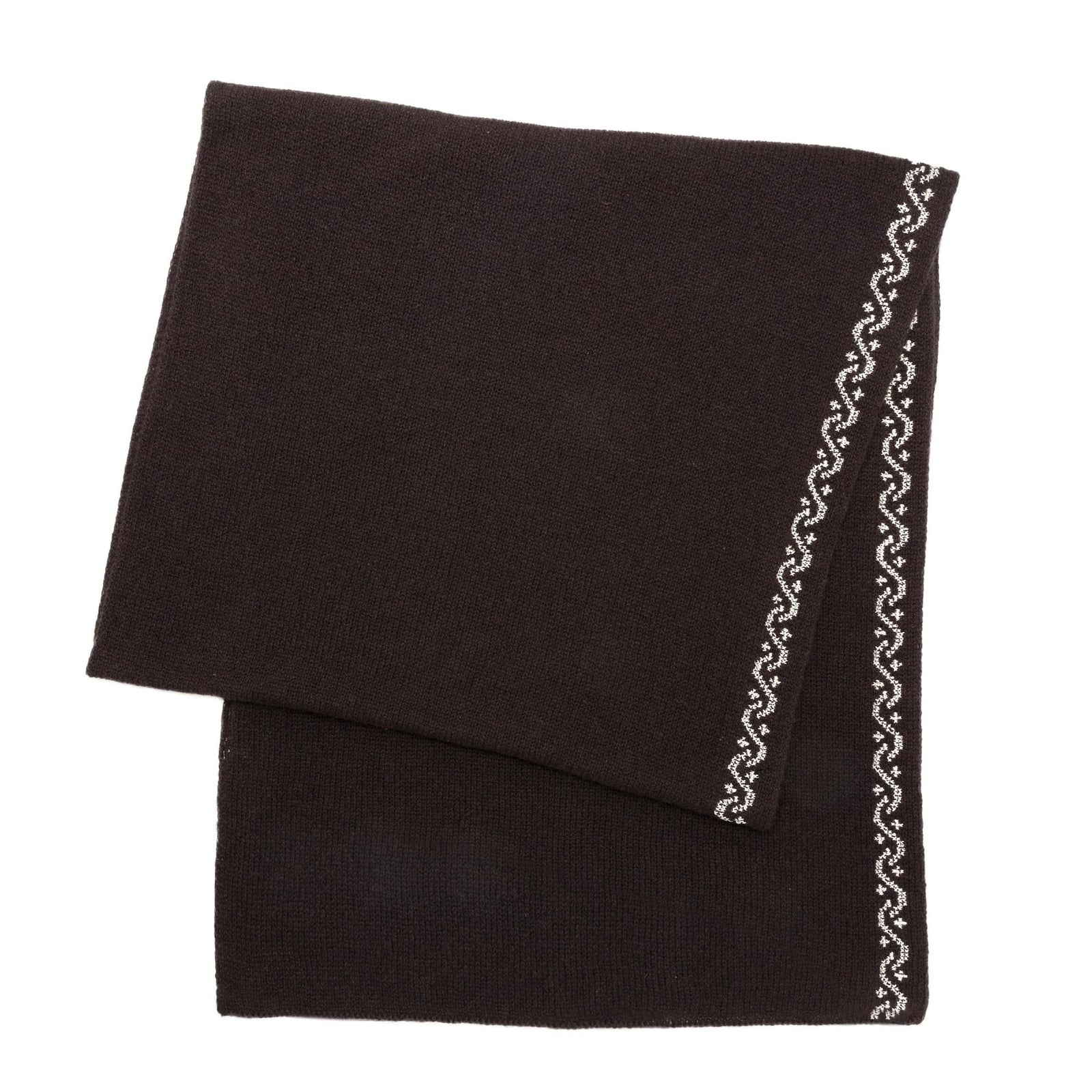 BROWN CASHMERE SCARF | WAVES