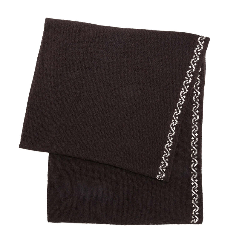 BROWN CASHMERE SCARF | WAVES