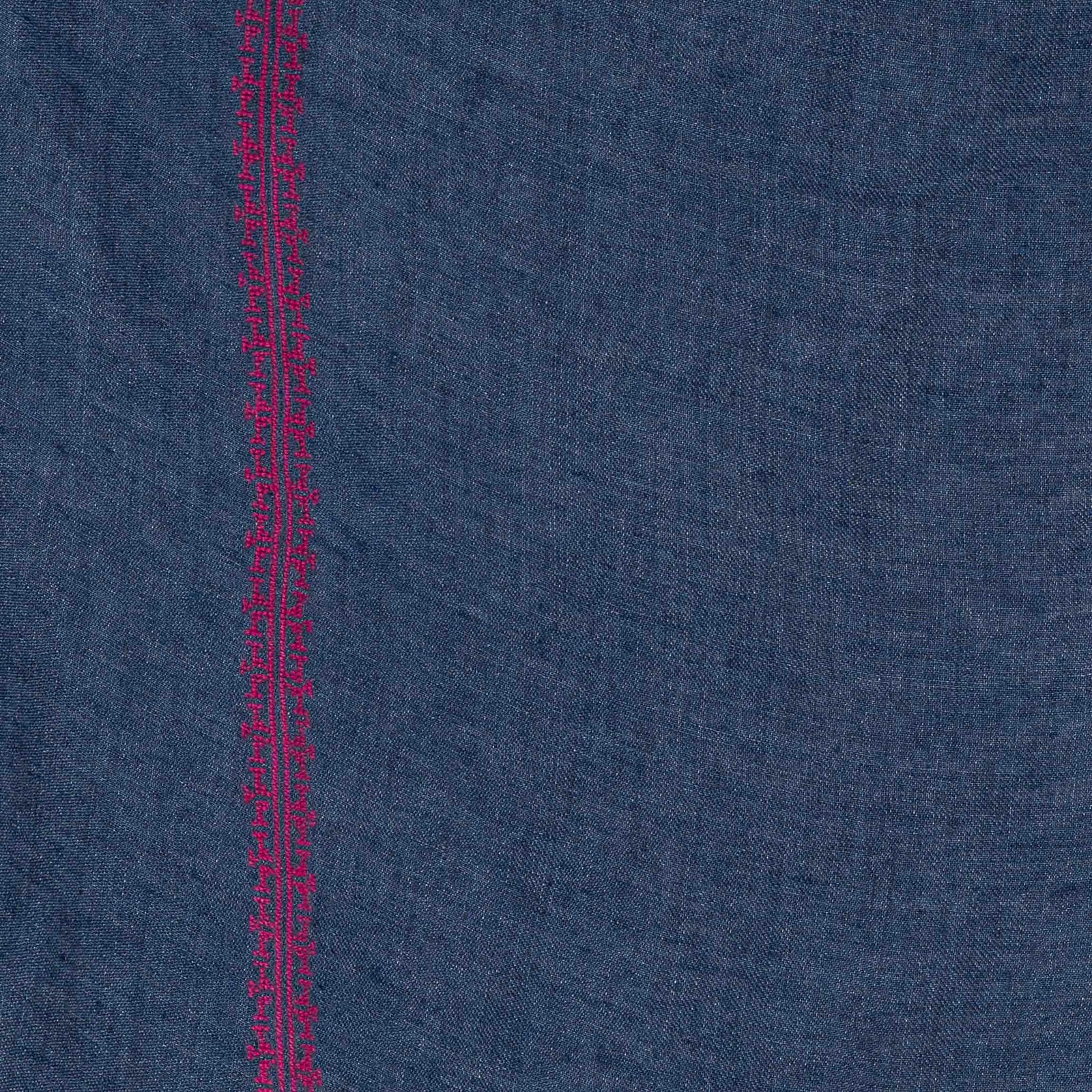 BLUE LINEN SHAWL IBRAHIM + HANA ROSE