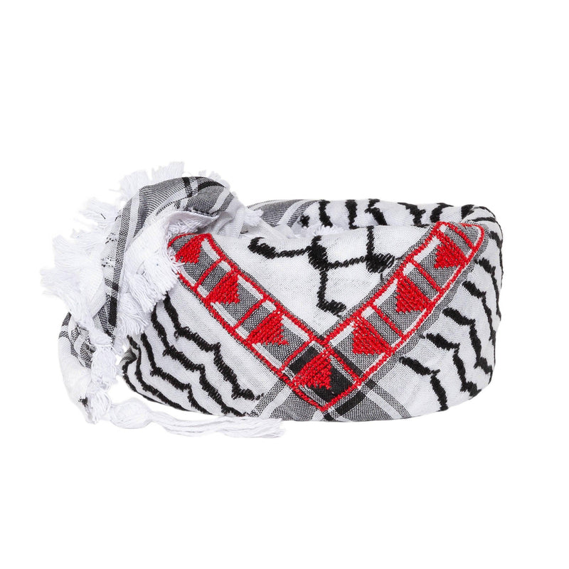BLACK & WHITE MAKATEEB (MESSAGES) KEFFIYEH