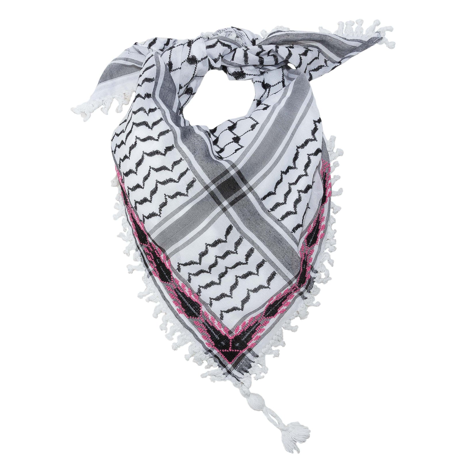 T4P MINI BLACK & WHITE X PINK FLAME KEFFIYEH