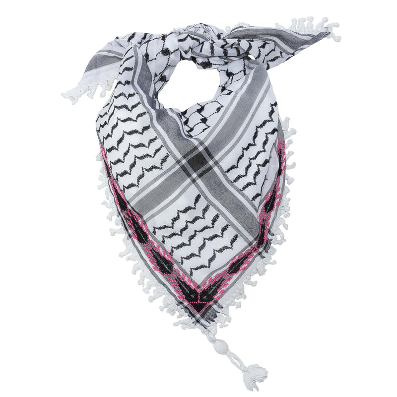 T4P MINI BLACK & WHITE X PINK FLAME KEFFIYEH