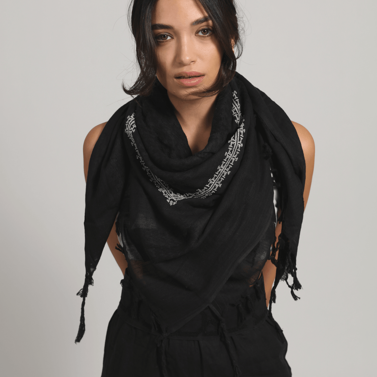 BLACK LINEN PALAZZO PANTS | SINEAD