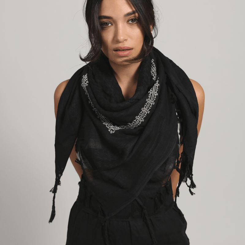 BLACK LINEN PALAZZO PANTS | SINEAD