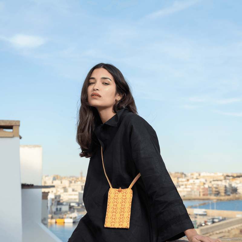 POLO COLLAR | BLACK SHORT LINEN DRESS | IBRAHIM