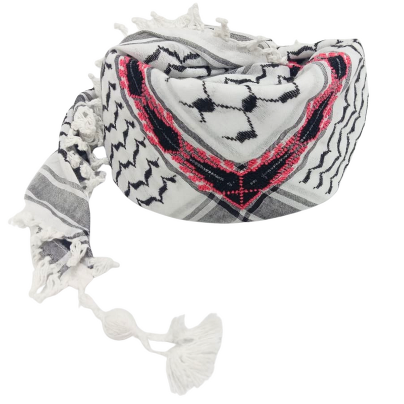 T4P BLACK & WHITE X PINK FLAME KEFFIYEH