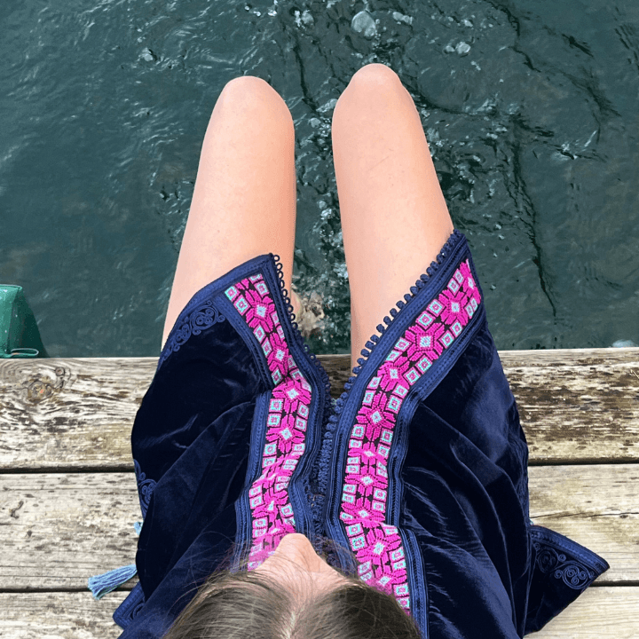 THE JOMO JACKET | HOT PINK ON BLUE