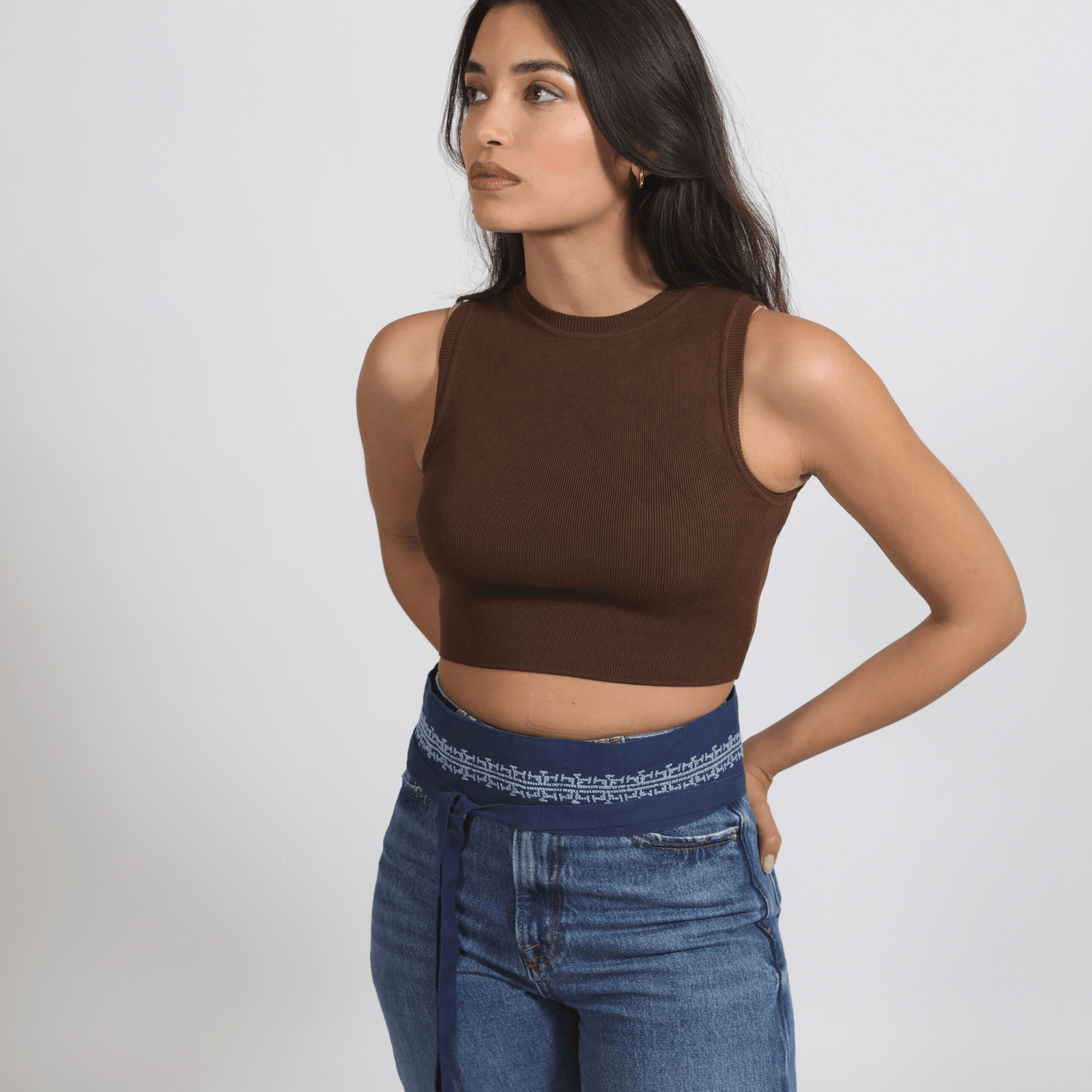 INDIGO BLUE LINEN OBI BELT