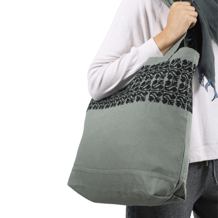 KHAKI CANVAS BAG BLACK SINEAD