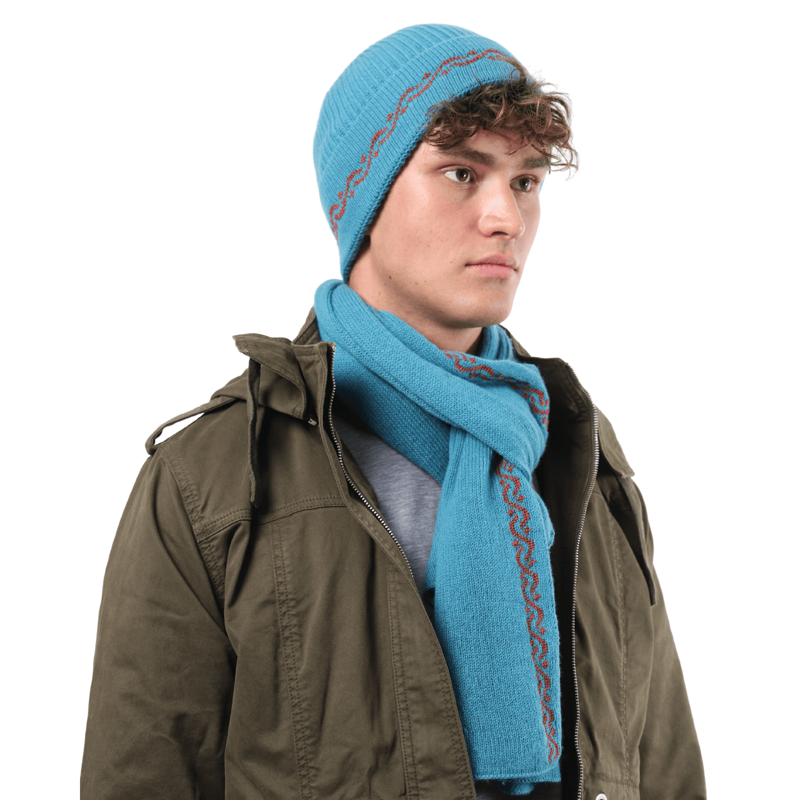 TEAL CASHMERE BEANIE | WAVES