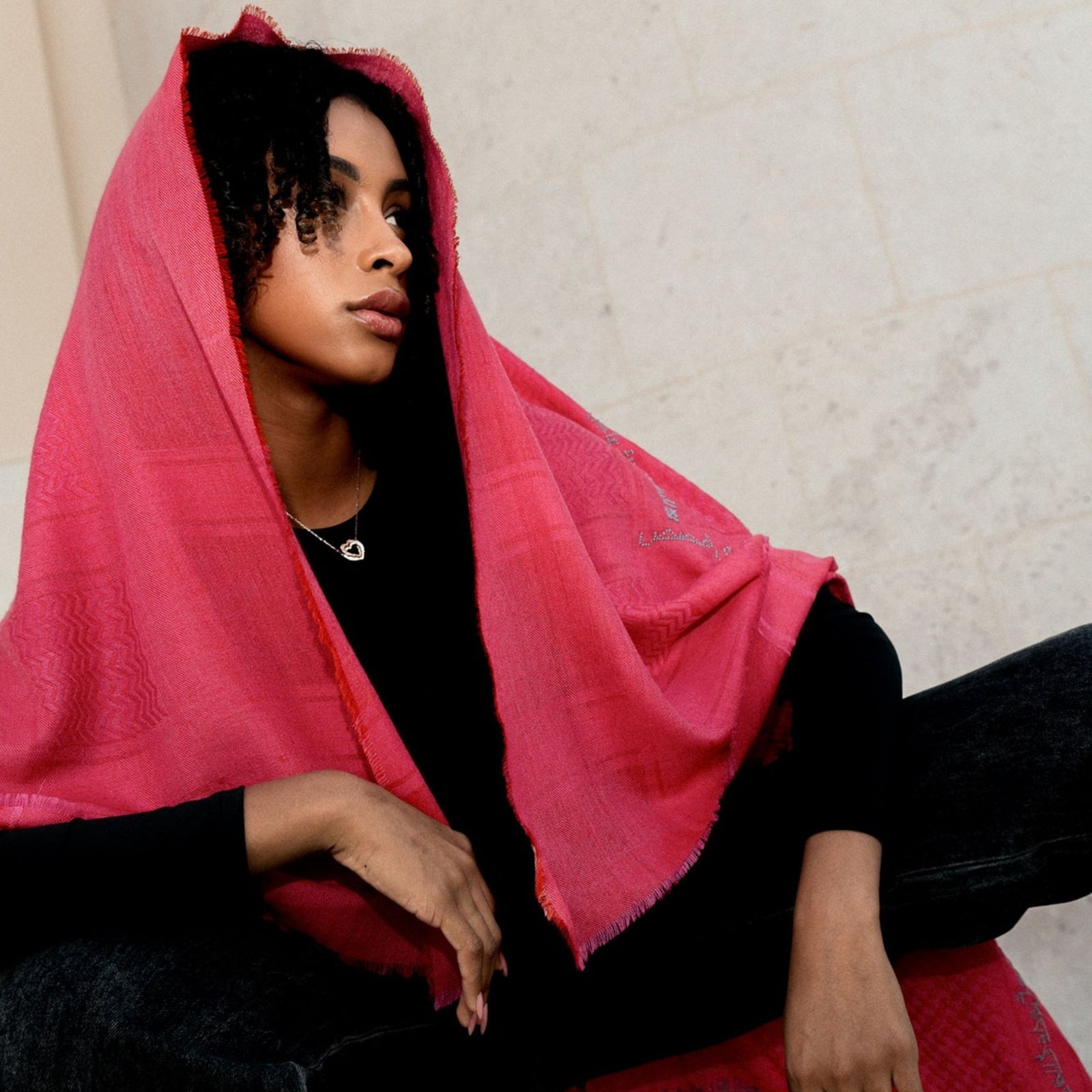 PINK MERINO & SILK IBN BATTUTA KEFFIYEH