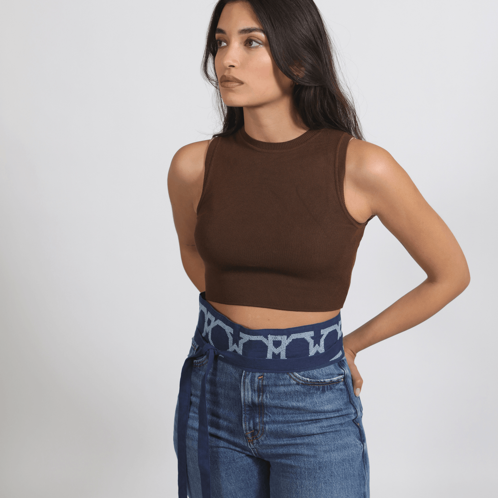 INDIGO BLUE LINEN OBI BELT
