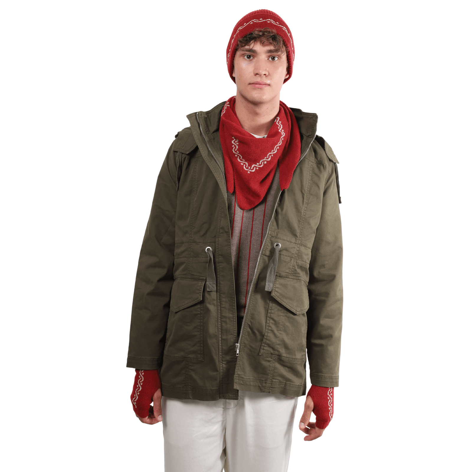 RUBY CASHMERE TRIANGLE SCARF | WAVES