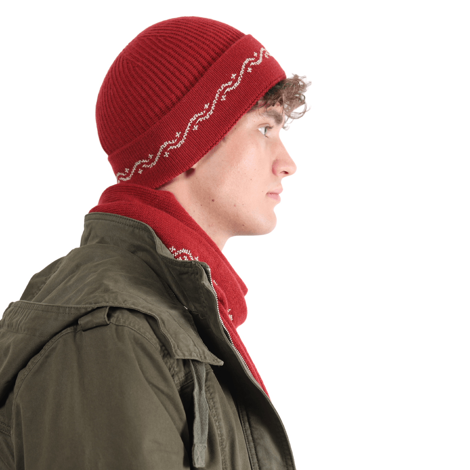 RUBY CASHMERE BEANIE | WAVES