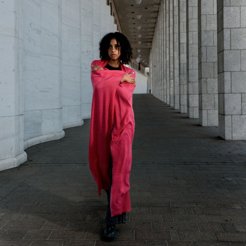 PINK MERINO & SILK IBN BATTUTA KEFFIYEH