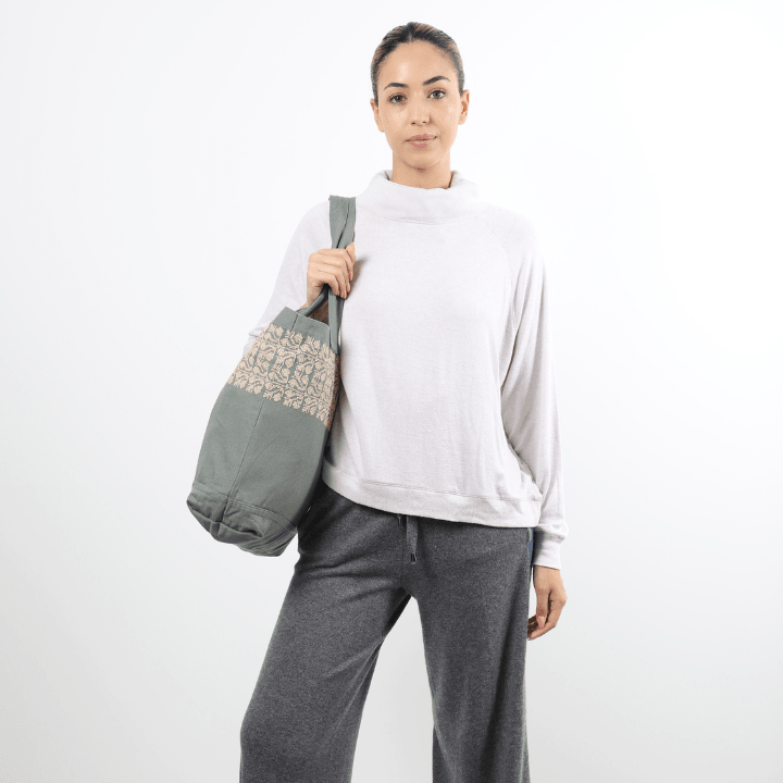 KHAKI CANVAS BAG TAN SINEAD