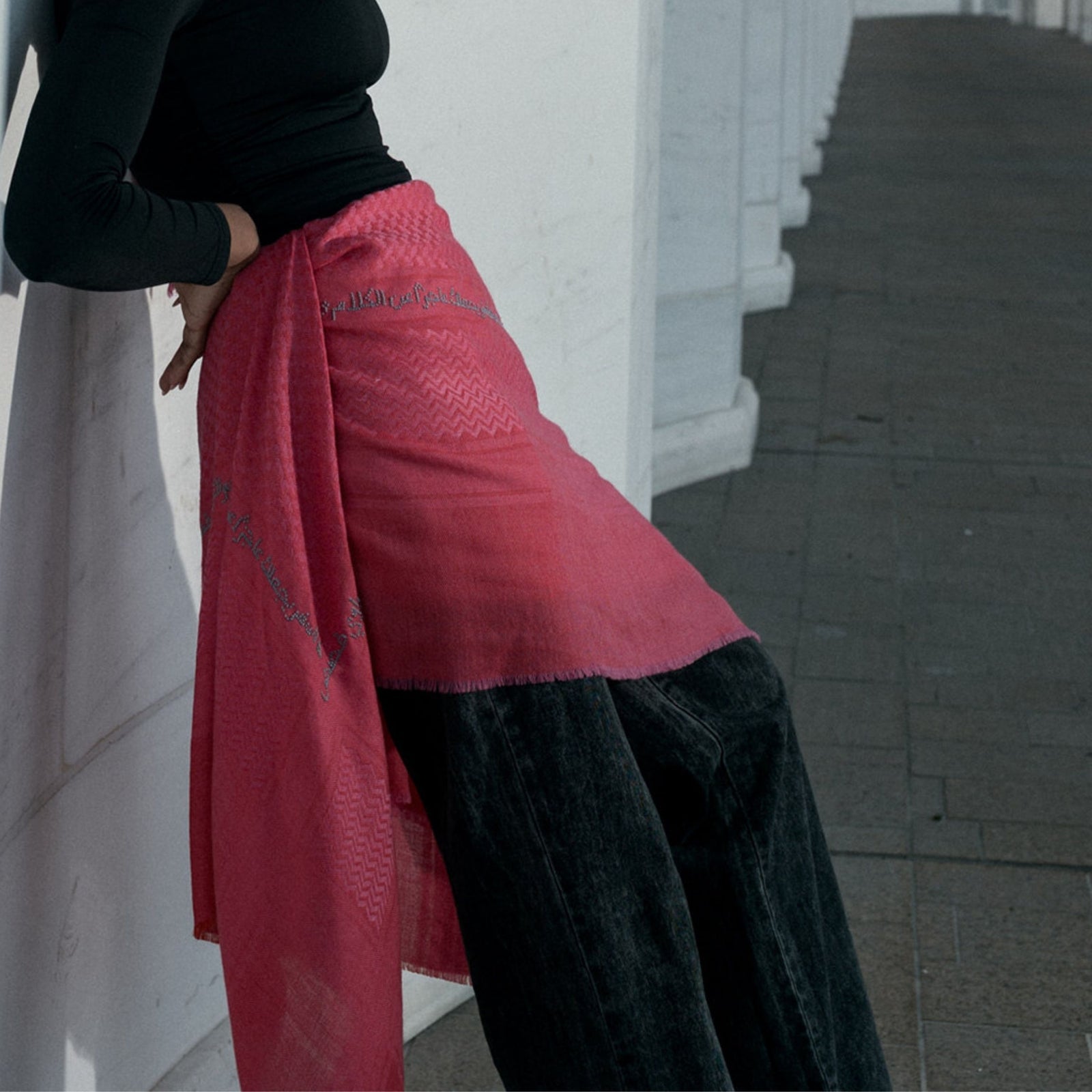 PINK MERINO & SILK IBN BATTUTA KEFFIYEH