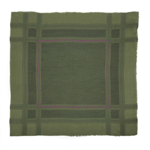 KHAKI MERINO WOOL & SILK IBRAHIM KEFFIYEH