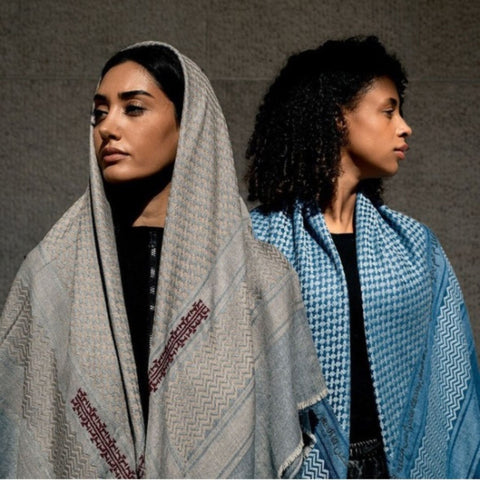 KHAKI MERINO WOOL & SILK IBRAHIM KEFFIYEH