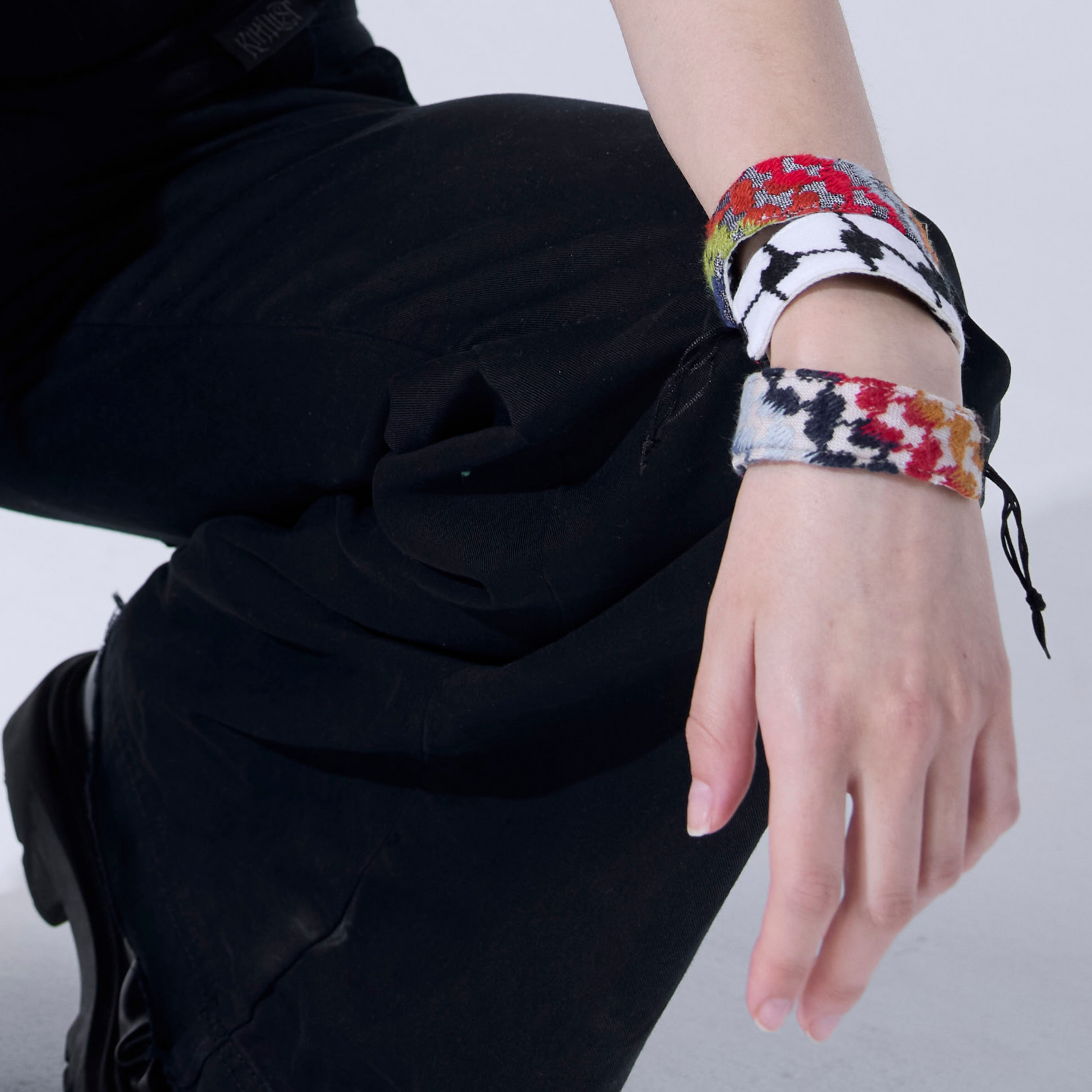 KEFFIYEH EMBROIDERED BRACELET | SET of 2