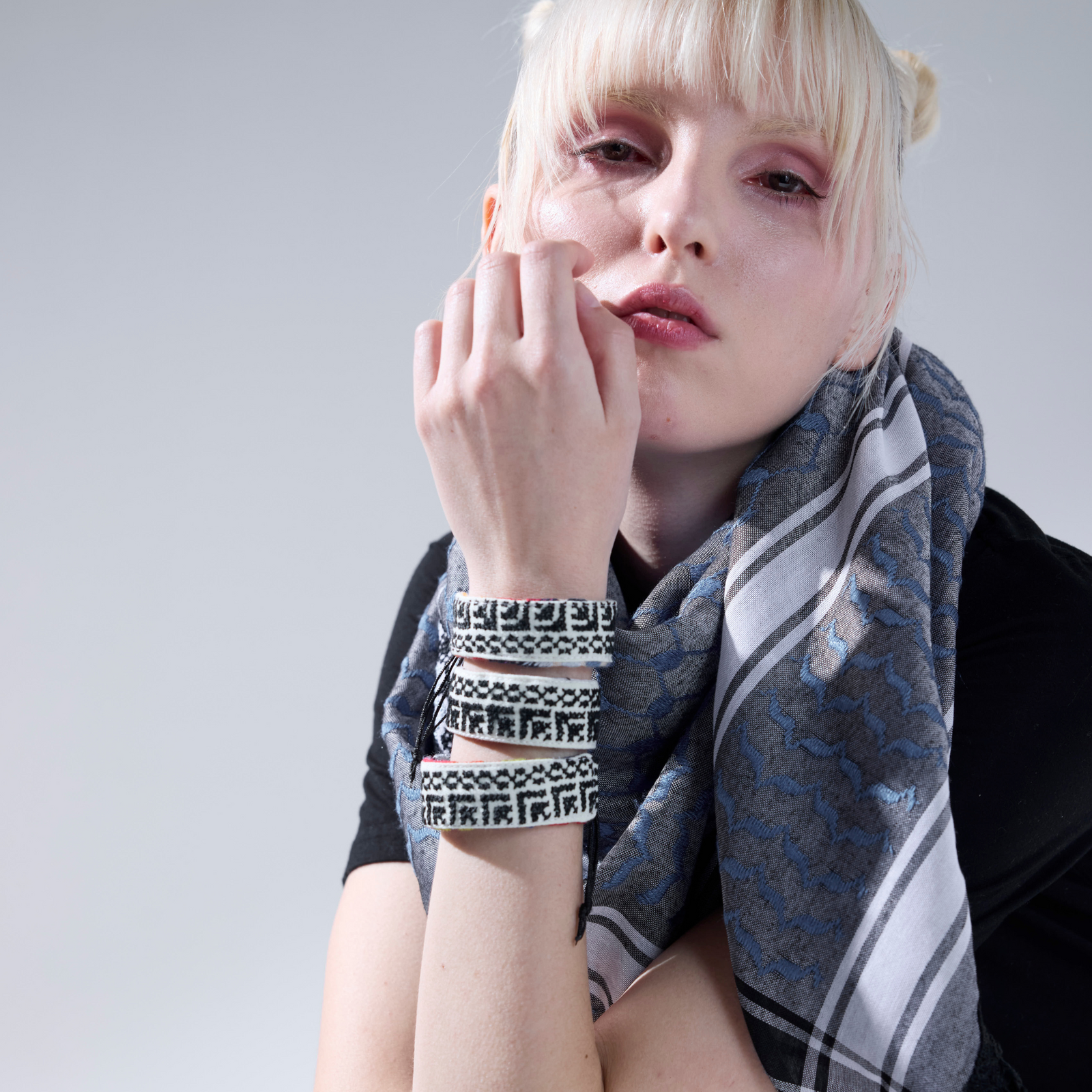 KEFFIYEH EMBROIDERED BRACELET | SET of 2