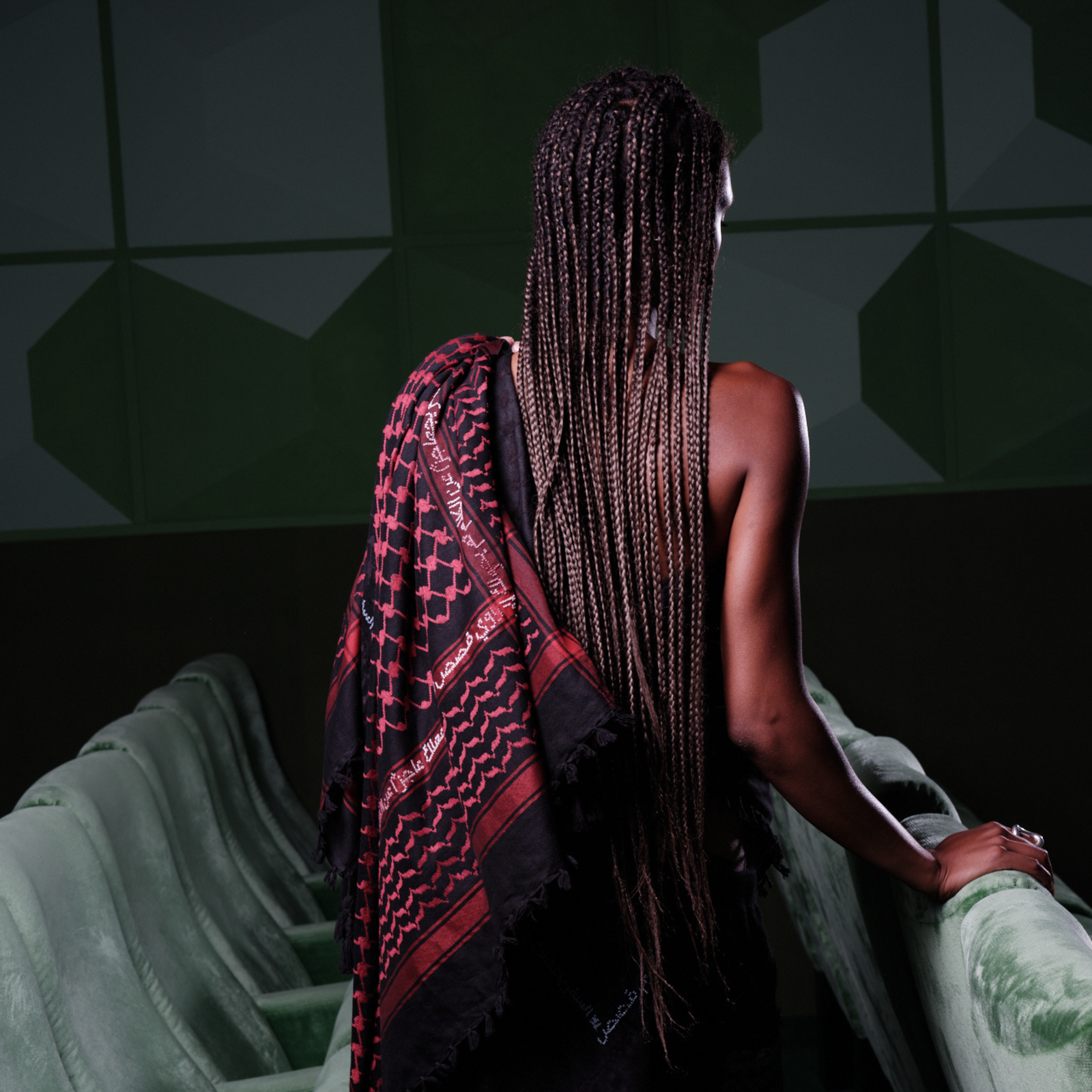 BLACK & BURGUNDY IBN BATTUTA COTTON SPECIAL EDITION KEFFIYEH
