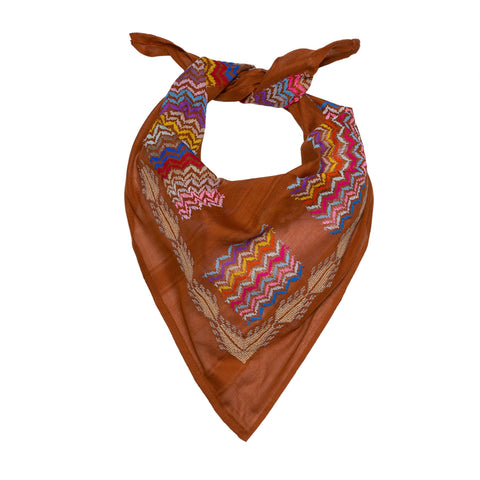 MINI PINK & WHITE ROSE COTTON KEFFIYEH