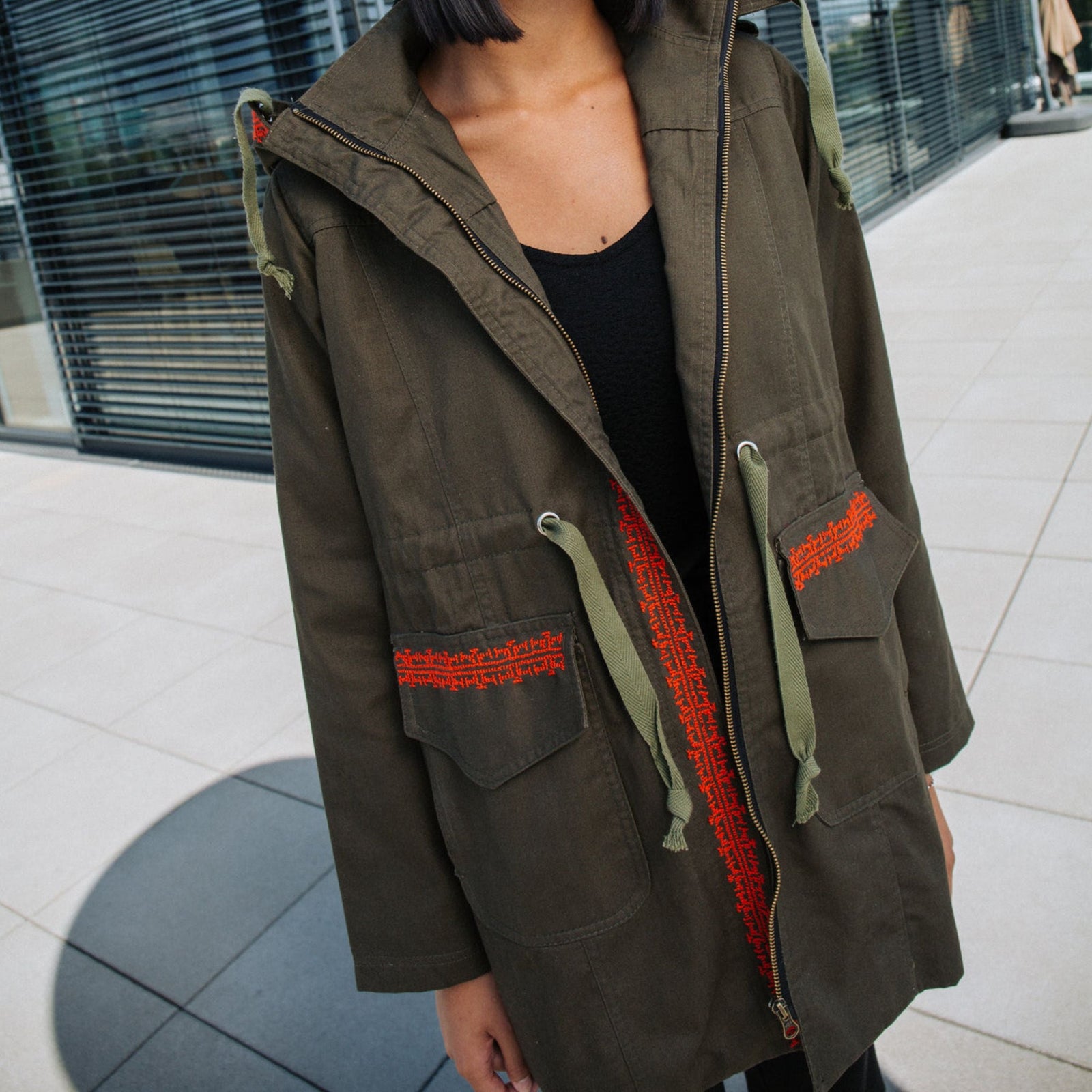 THE SINEAD KHAKI JACKET | PETRA ORANGE