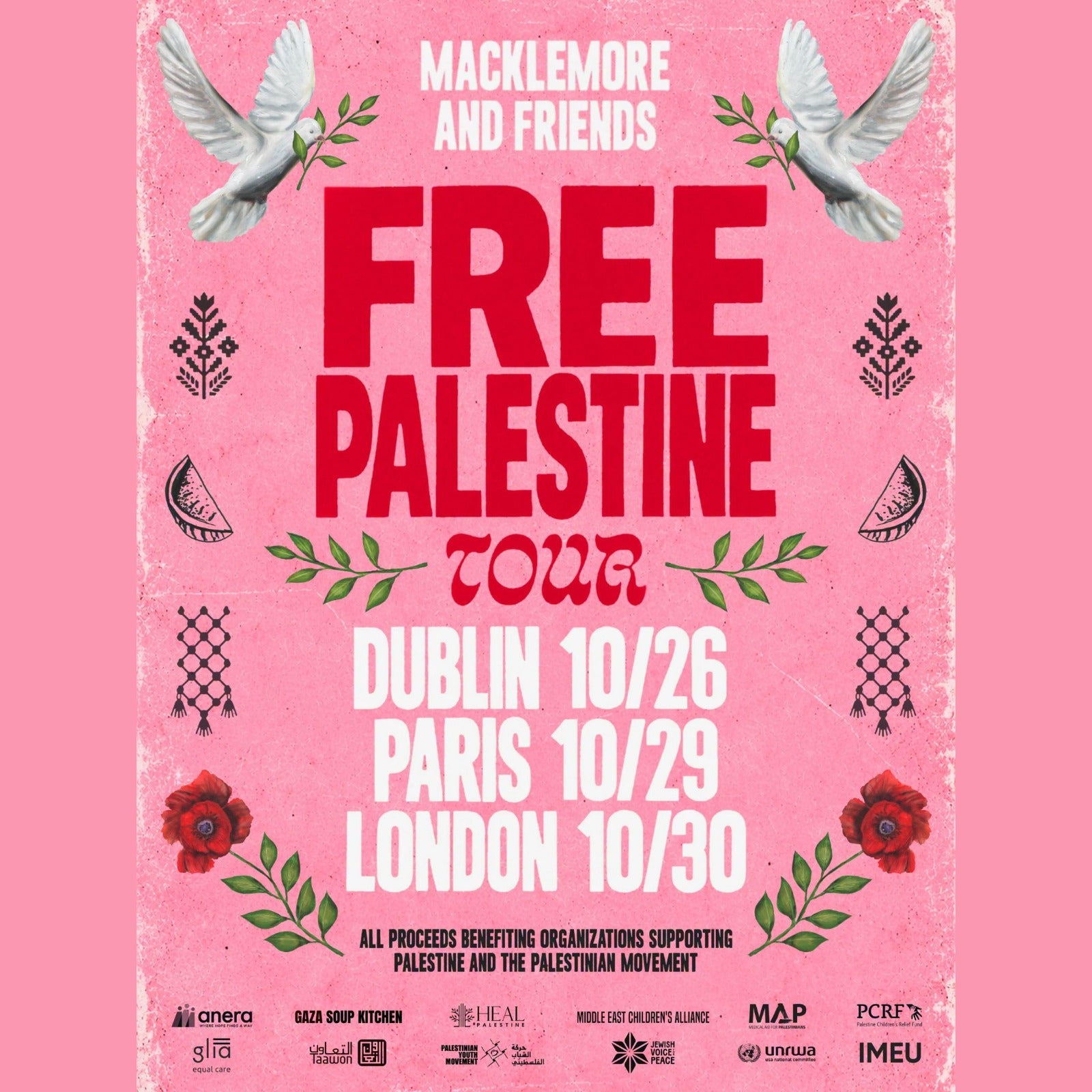 SEP × MACKLEMORE & FRIENDS FREE PALESTINE TOUR - LONDON LARGE KEFFIYEH