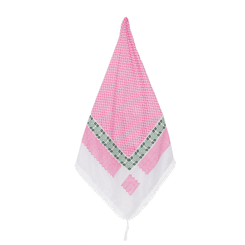 LINDA PINK & WHITE CROSS KEFFIYEH