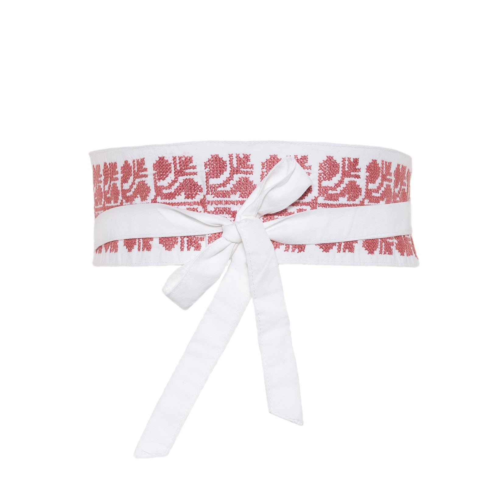 WHITE COTTON OBI BELT
