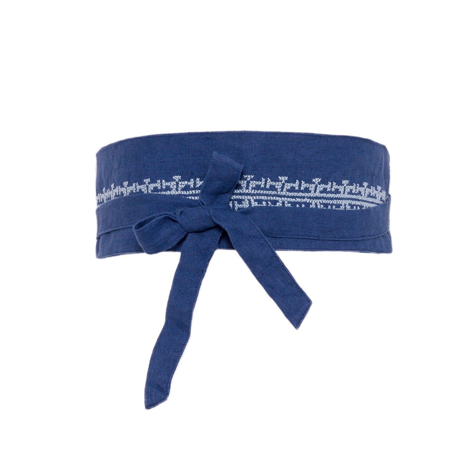 INDIGO BLUE LINEN OBI BELT