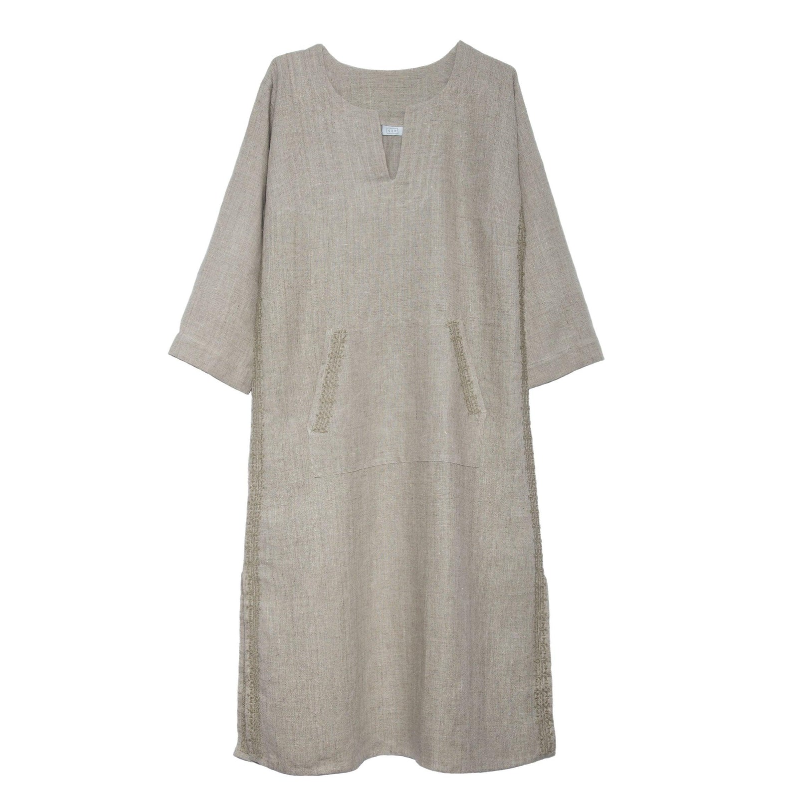 NATURAL LINEN KAFTAN DRESS