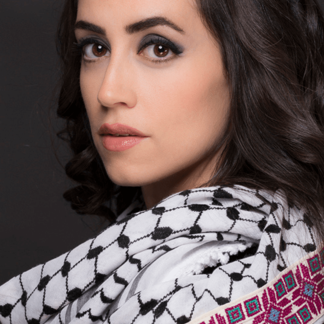 LINDA BLACK & WHITE CROSS KEFFIYEH