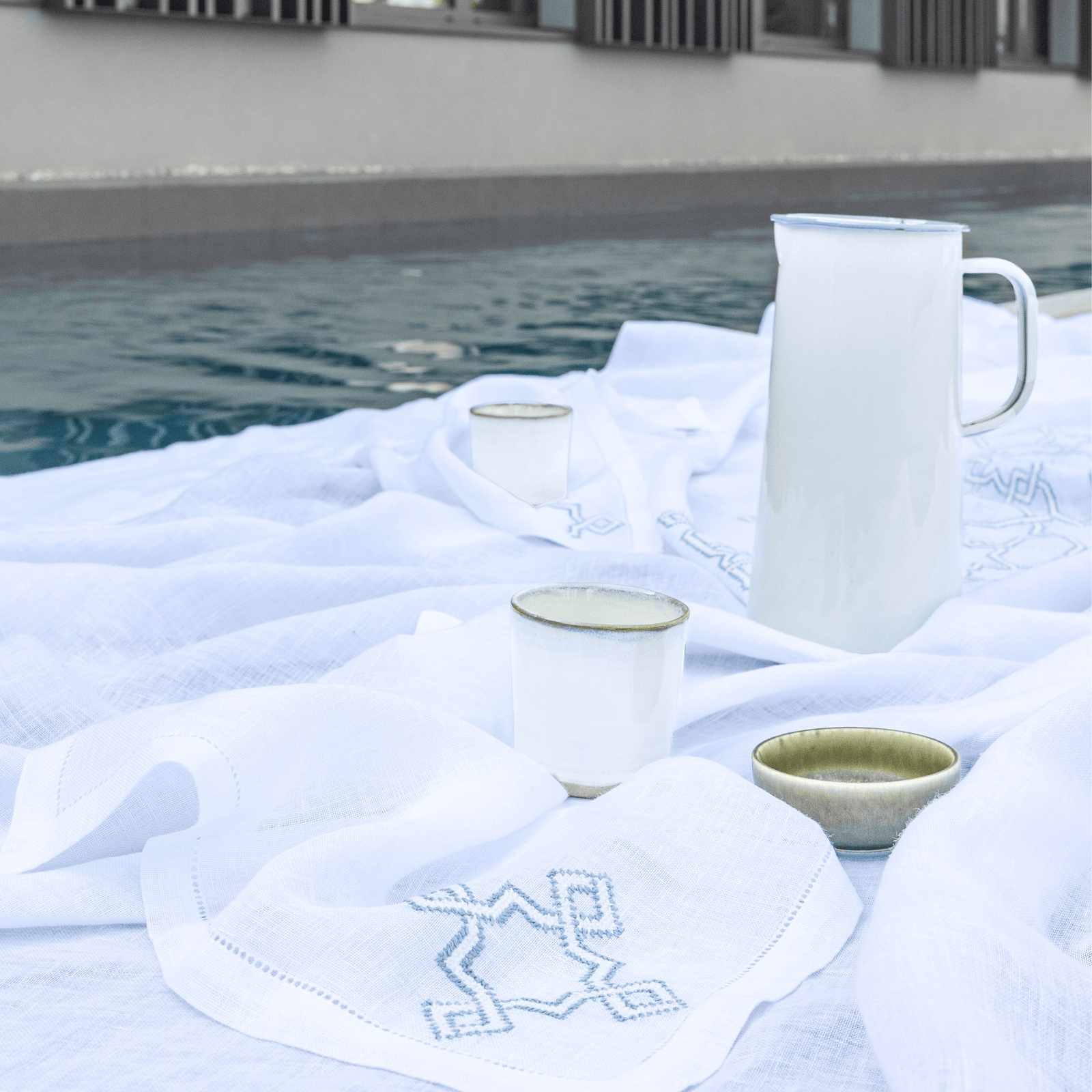 LINEN GAUZE TABLECLOTH WHITE KOUTUBIA