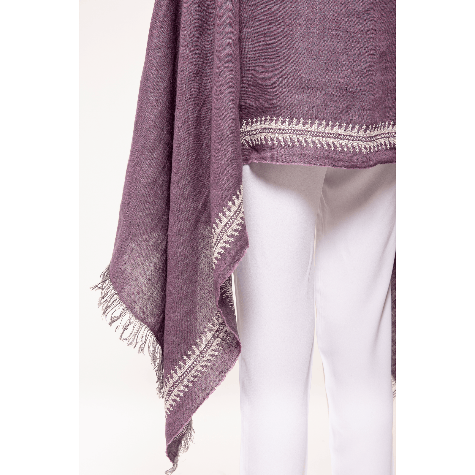 MAUVE LINEN SHAWL MARY MAGDALENE