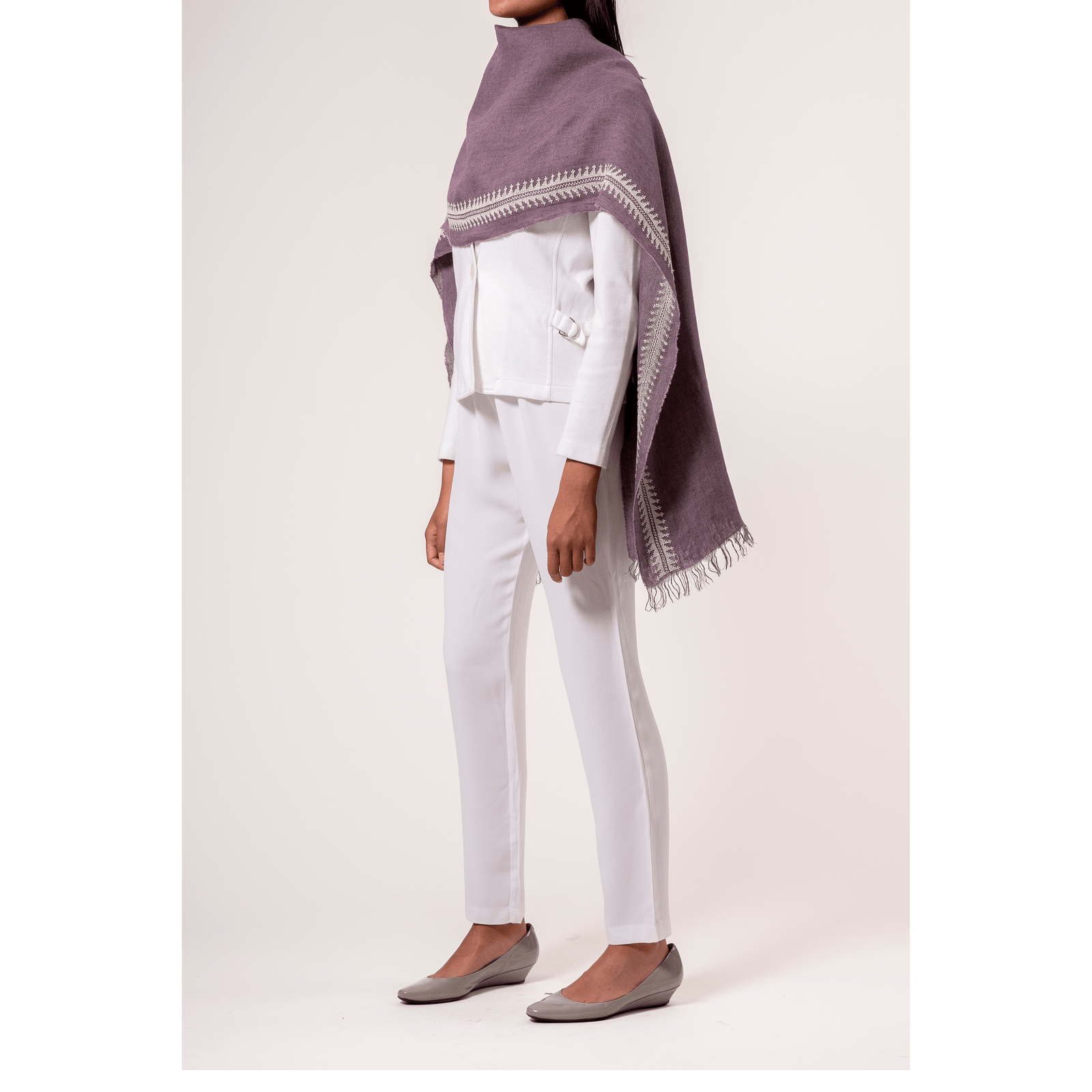 MAUVE LINEN SHAWL MARY MAGDALENE
